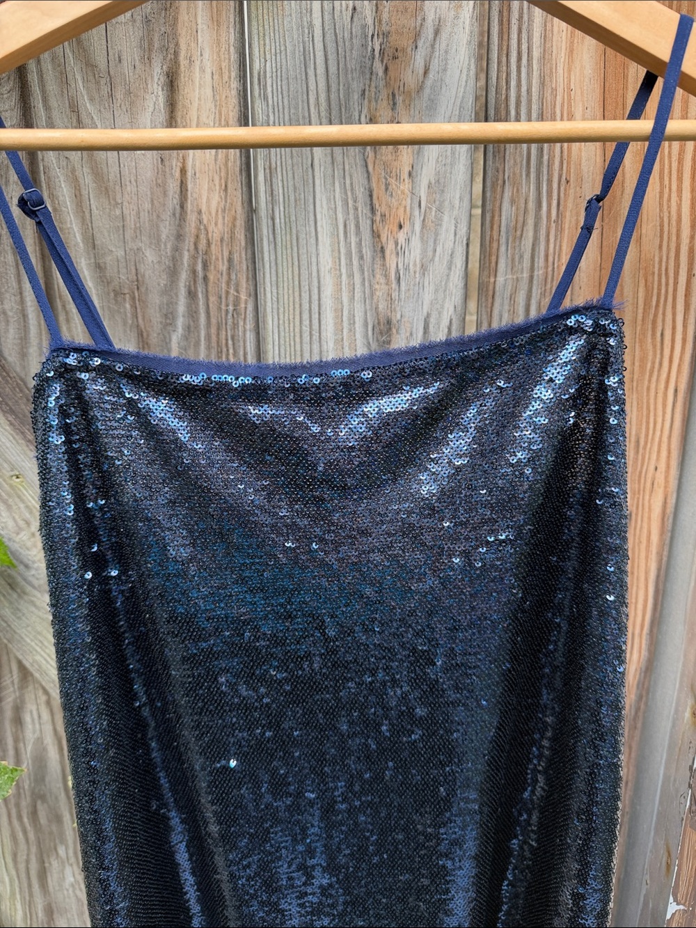 Free People Time To Shine Navy Sequin Slip Dress with Spaghetti Straps - Small - Picture 5 of 14